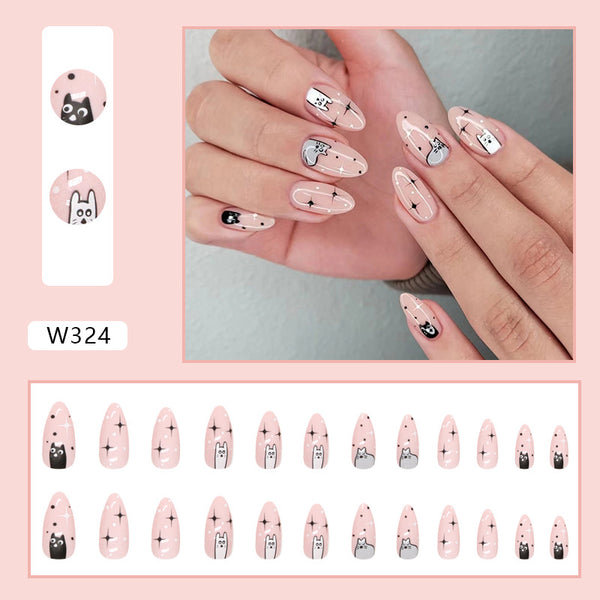 12 Sizes-24 Pcs Press On Nails W324