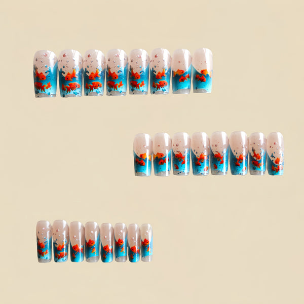 12 Sizes-24 Pcs Press On Nails Y1232