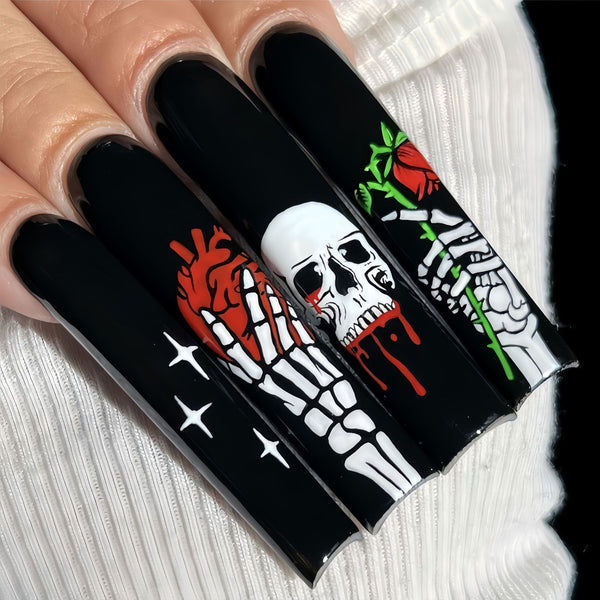12 Sizes-24 Pcs Press On Nails Y204