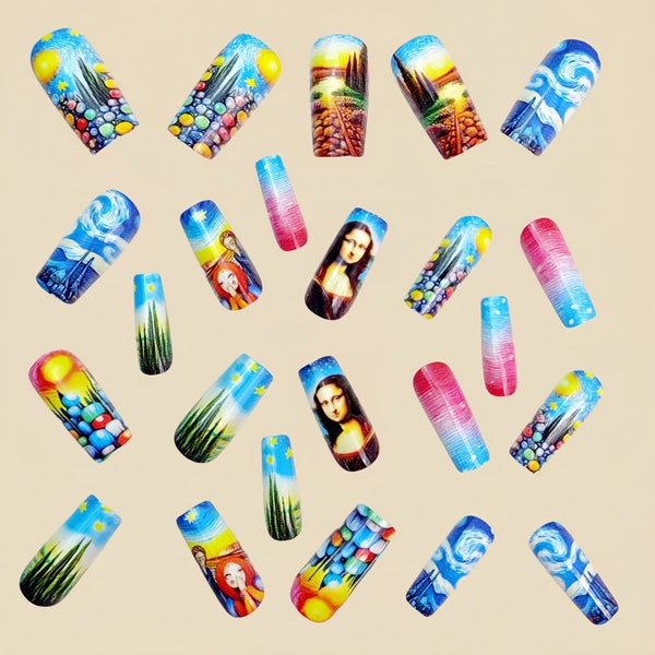 12 Sizes-24 Pcs Press On Nails Y916