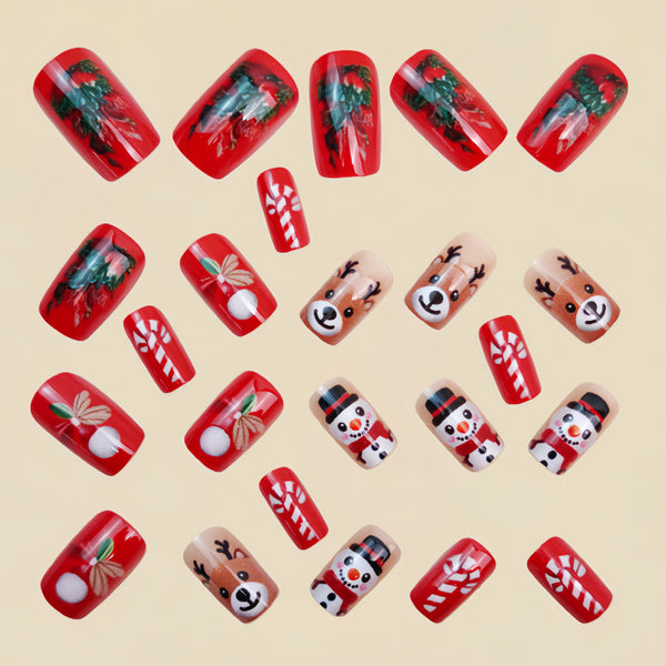12 Sizes-24 Pcs Press On Nails Y1595