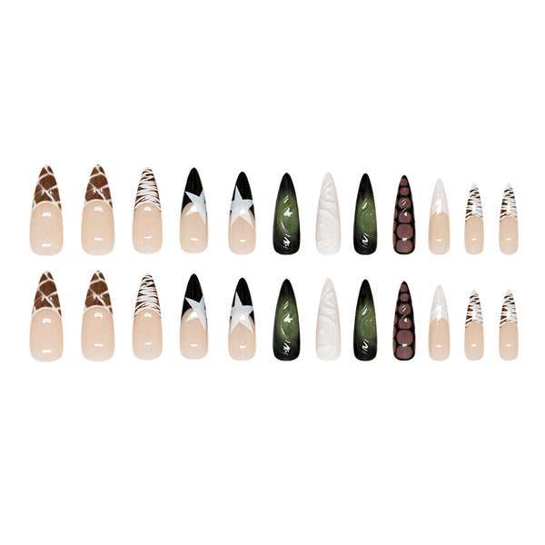 12 Sizes-24 Pcs Press On Nails W2052