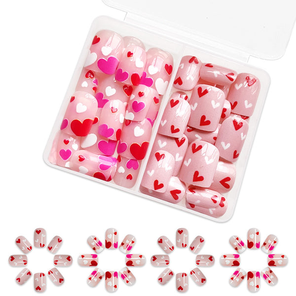 48 Pcs Press On Nails Heart-1-48pcs