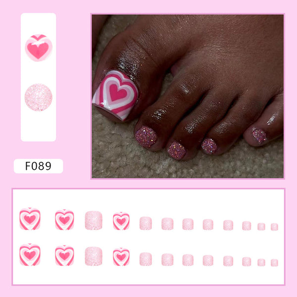 12 Sizes-24 Pcs Press On Nails F089
