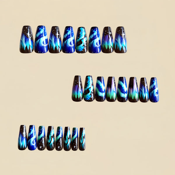 12 Sizes-24 Pcs Press On Nails Y1188