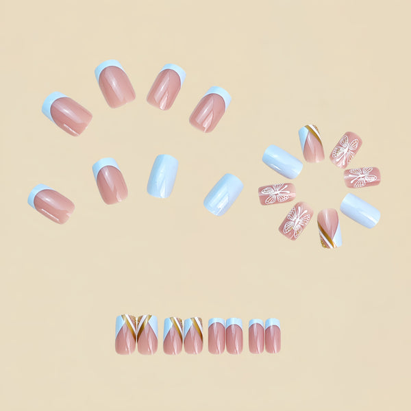 12 Sizes-24 Pcs Press On Nails Y1007