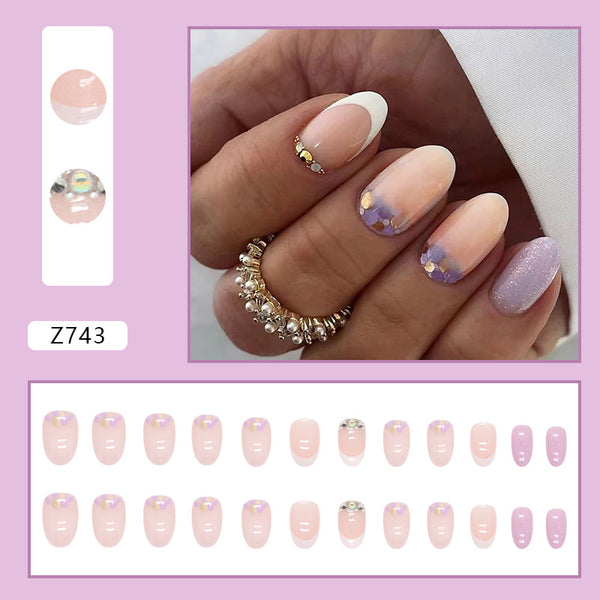 12 Sizes-24 Pcs Press On Nails Z743