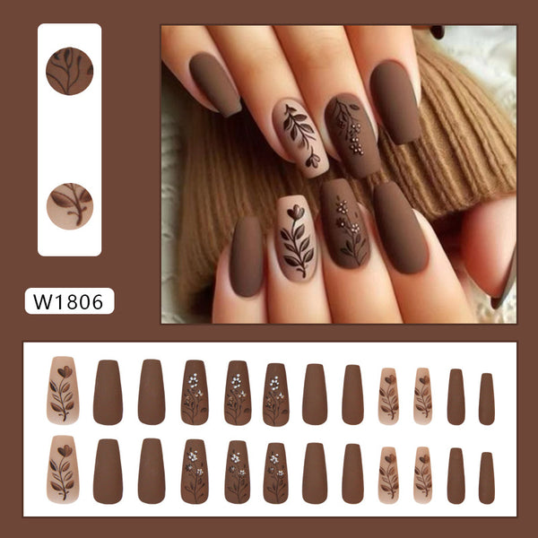 12 Sizes-24 Pcs Press On Nails W1806
