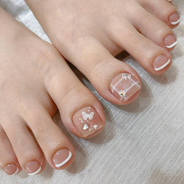 12 Sizes-24 Pcs Press On Nails F173
