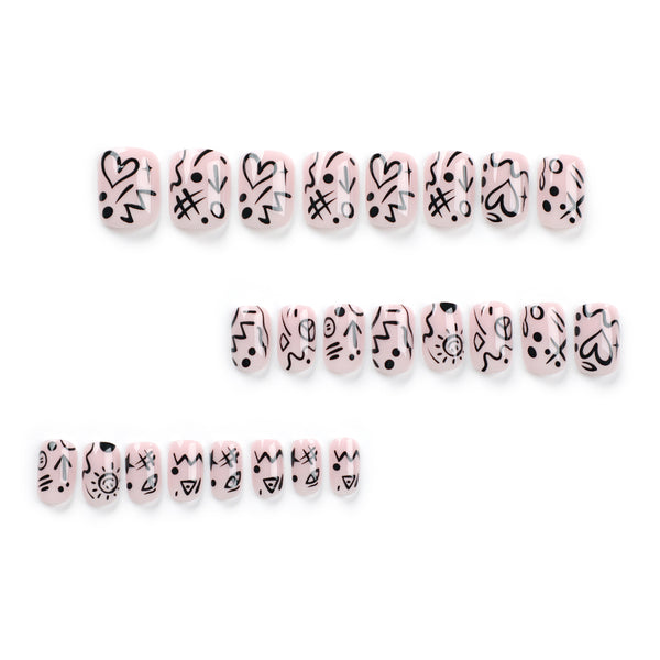 12 Sizes-24 Pcs Press On Nails JP2871