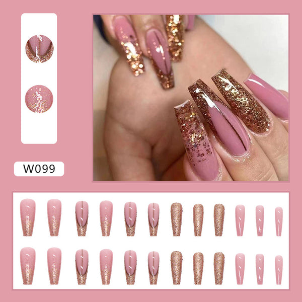 12 Sizes-24 Pcs Press On Nails W099