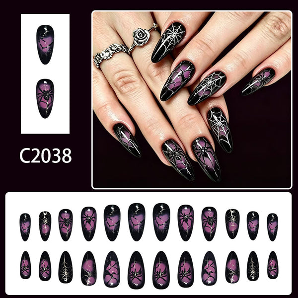 12 Sizes-24 Pcs Press On Nails C2038