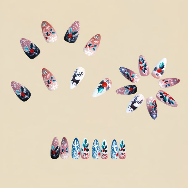 12 Sizes-24 Pcs Press On Nails Y1322