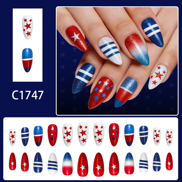 12 Sizes-24 Pcs Press On Nails C1747