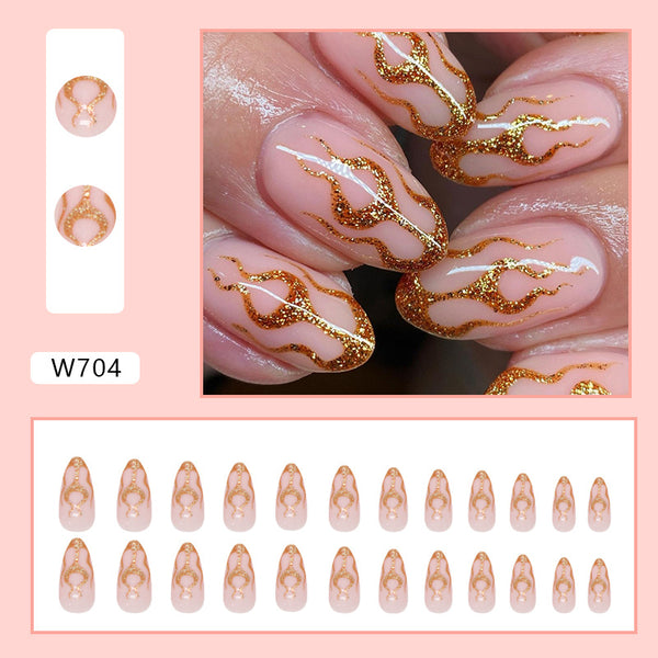 12 Sizes-24 Pcs Press On Nails W704