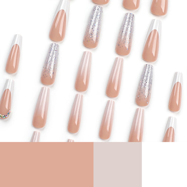 12 Sizes-24 Pcs Press On Nails JP3130
