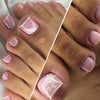 48 Pcs Press On Nails FrenchFlower-1-48pcs