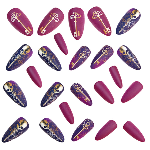 12 Sizes-24 Pcs Press On Nails Y1112