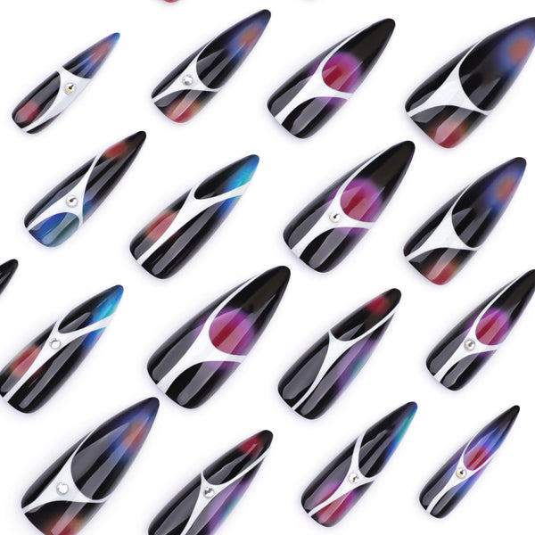 12 Sizes-24 Pcs Press On Nails JP3517
