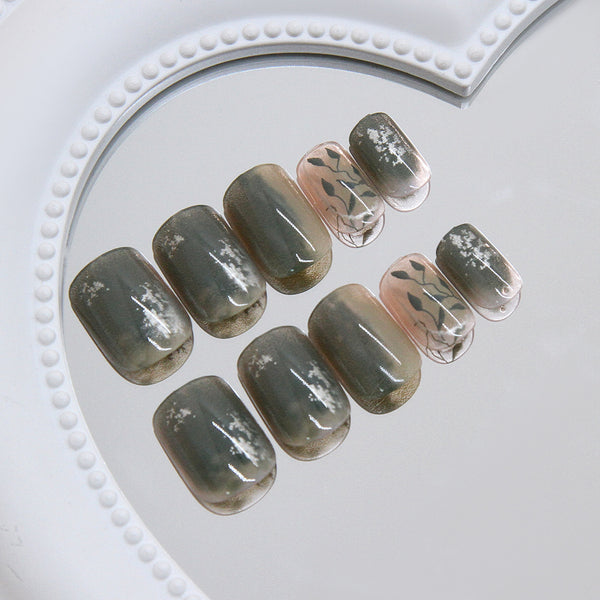12 Sizes-24 Pcs Press On Nails R956