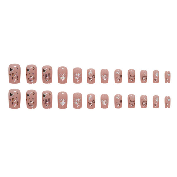 12 Sizes-24 Pcs Press On Nails R812