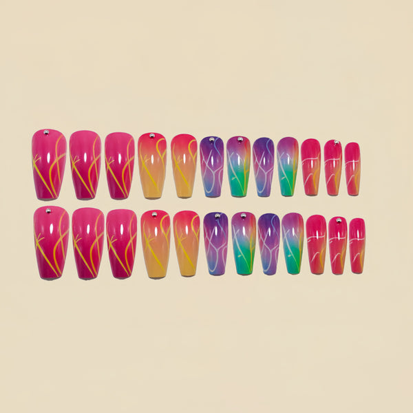 12 Sizes-24 Pcs Press On Nails Y1537
