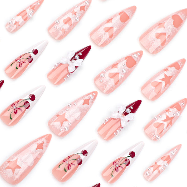 12 Sizes-24 Pcs Press On Nails JP3392
