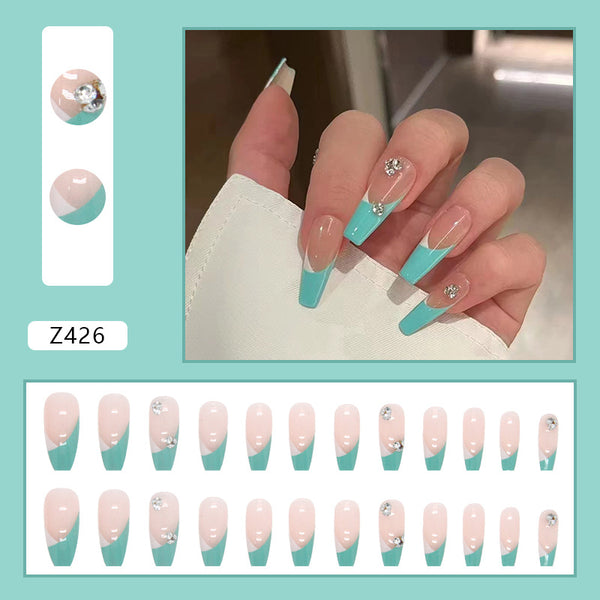 12 Sizes-24 Pcs Press On Nails Z408