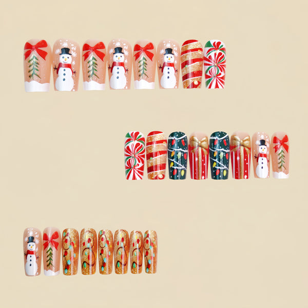 12 Sizes-24 Pcs Press On Nails Y1315