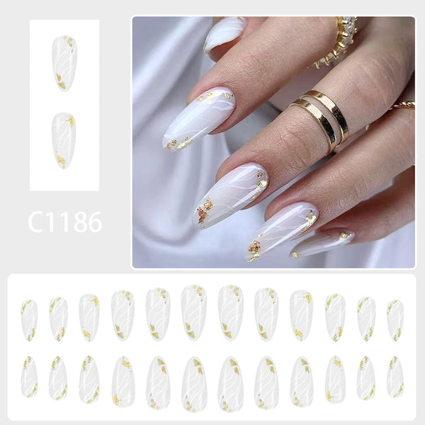 12 Sizes-24 Pcs Press On Nails C1186