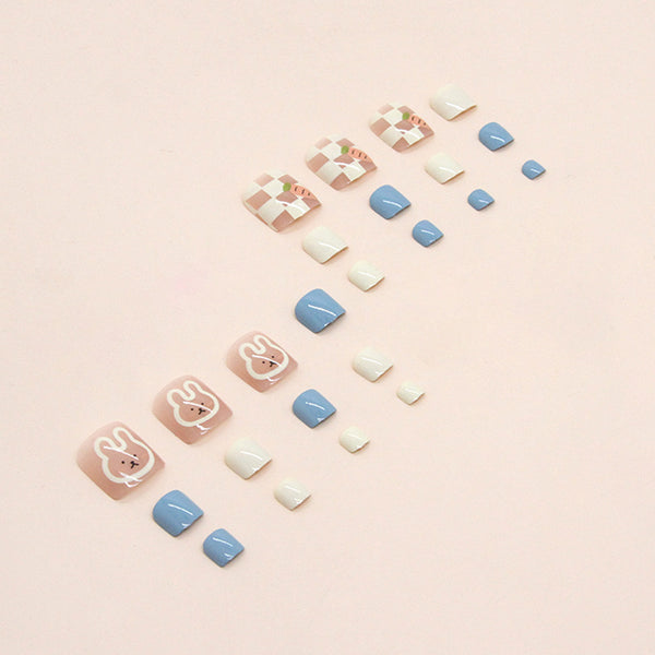 12 Sizes-24 Pcs Press On Nails F078