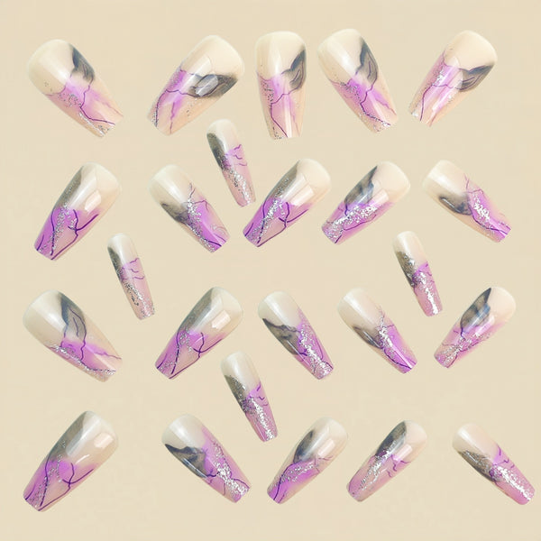 12 Sizes-24 Pcs Press On Nails Y1063