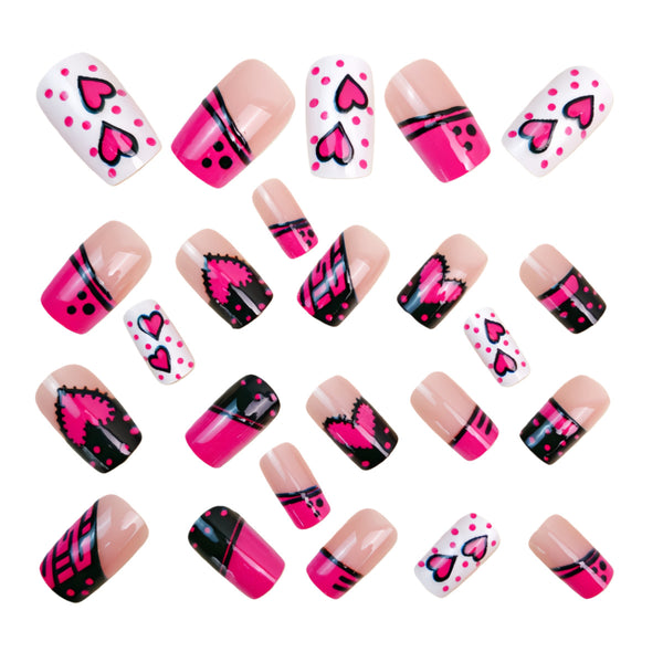 12 Sizes-24 Pcs Press On Nails Y1618