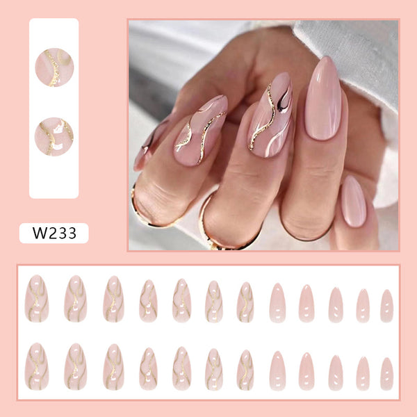 12 Sizes-24 Pcs Press On Nails W233