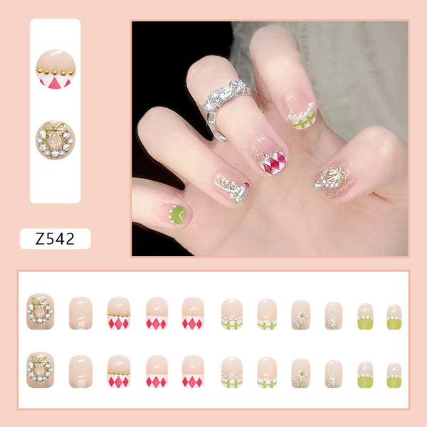 12 Sizes-24 Pcs Press On Nails Z542
