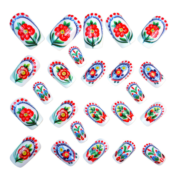 12 Sizes-24 Pcs Press On Nails Y1635