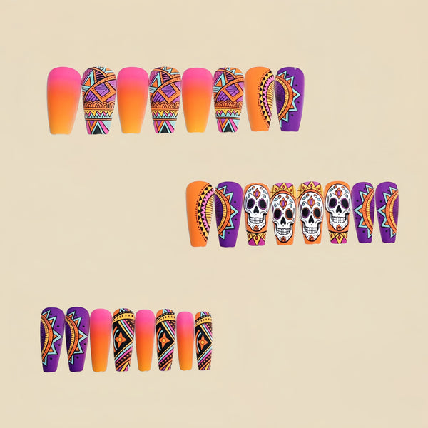 12 Sizes-24 Pcs Press On Nails Y1180