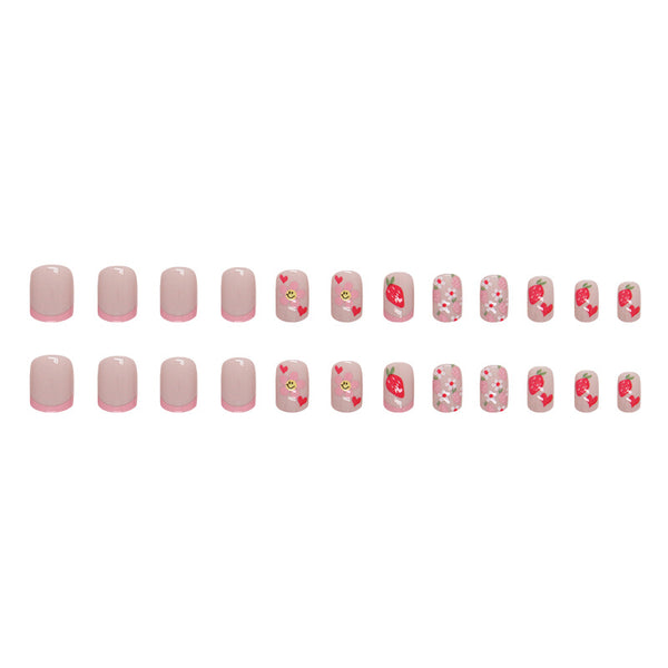 12 Sizes-24 Pcs Press On Nails W1243