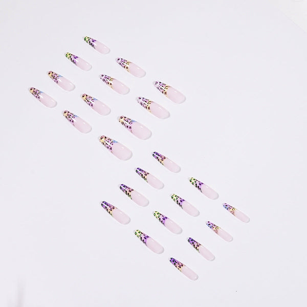 French Long Matte Pink Press on Nails