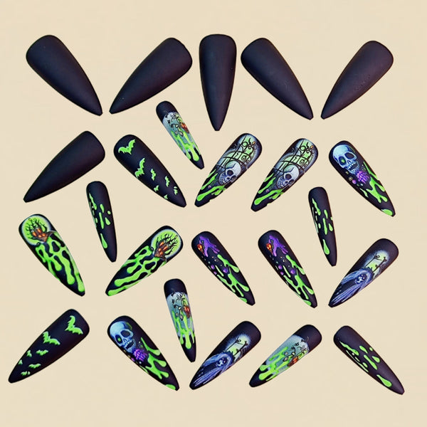 12 Sizes-24 Pcs Press On Nails Y1056