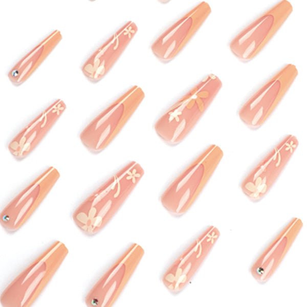 French Glossy Long Square Press on Nails