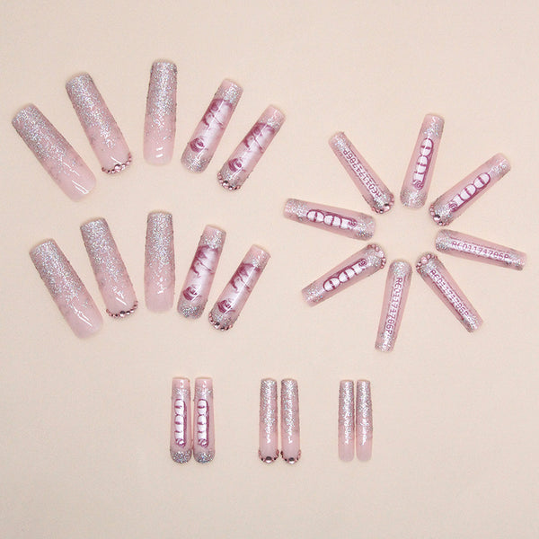 12 Sizes-24 Pcs Press On Nails G009