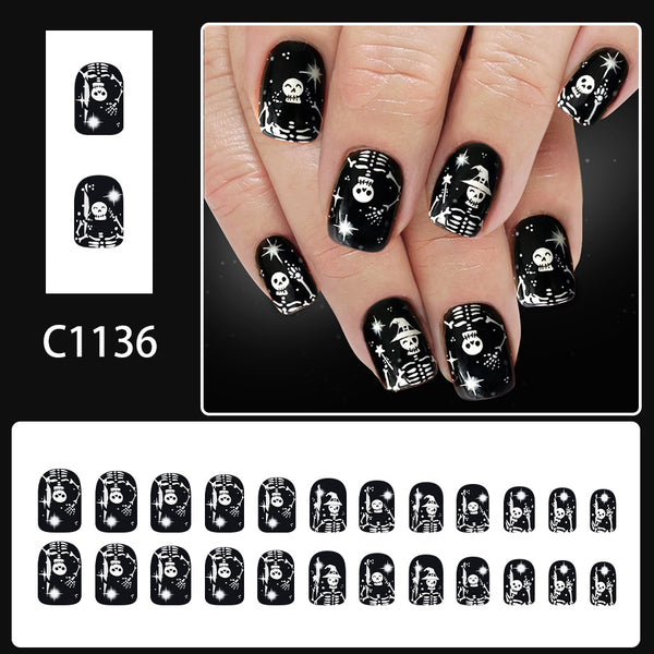 12 Sizes-24 Pcs Press On Nails C1136