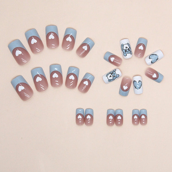 12 Sizes-24 Pcs Press On Nails W1307