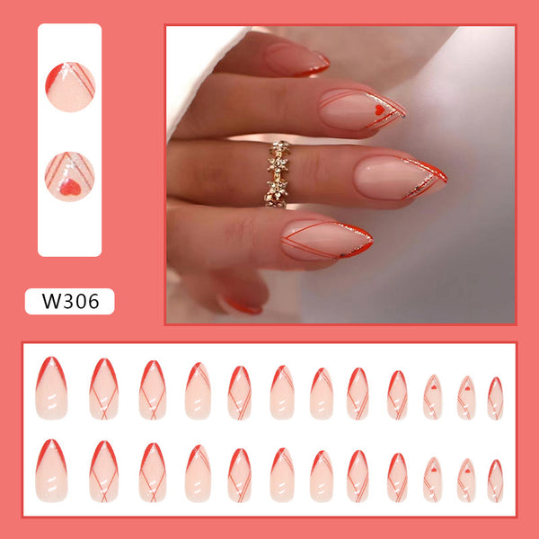 12 Sizes-24 Pcs Press On Nails W306