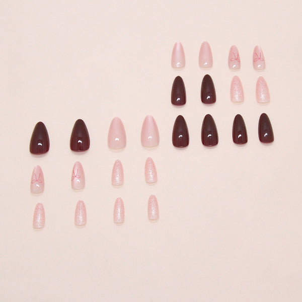 12 Sizes-24 Pcs Press On Nails W2021