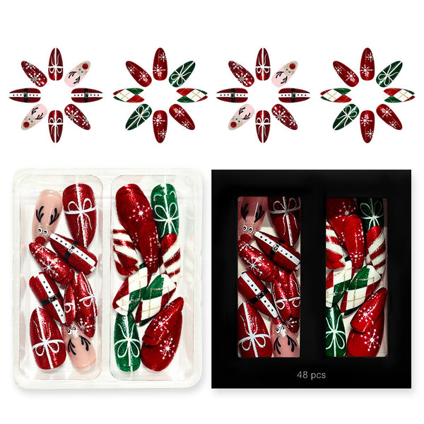 Christmas Press On Nails-2 Sets Mixed Pack (48PCS Total) xmas-10