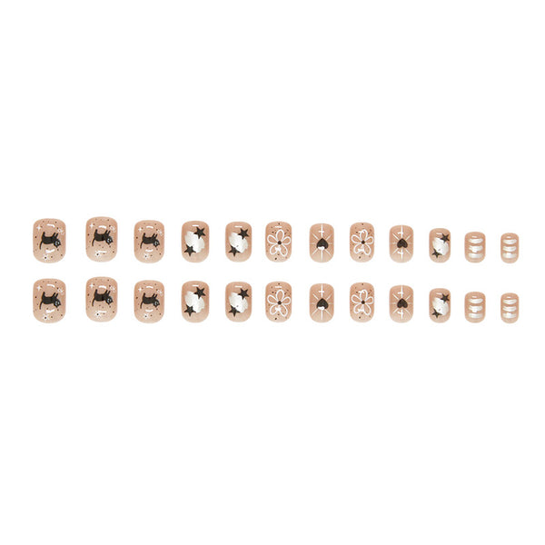 12 Sizes-24 Pcs Press On Nails R942