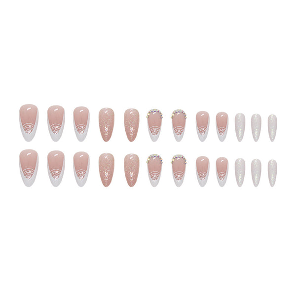 12 Sizes-24 Pcs Press On Nails Z747