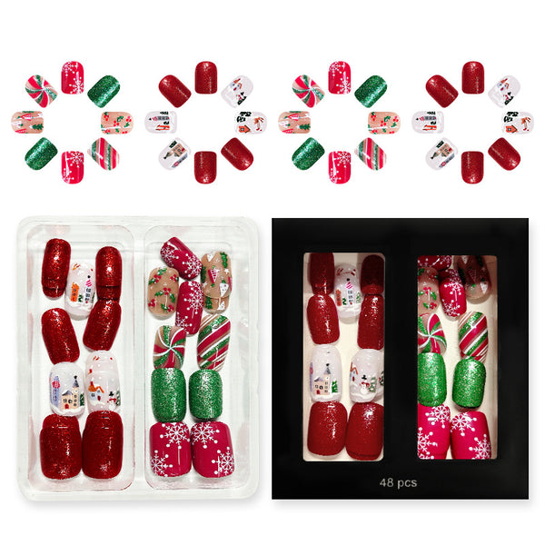 Christmas Press On Nails-2 Sets Mixed Pack (48PCS Total) xmas-8